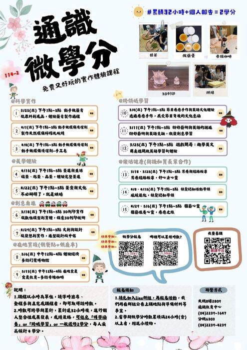 【分項計畫A】114-2學期 微學分課程資訊圖片